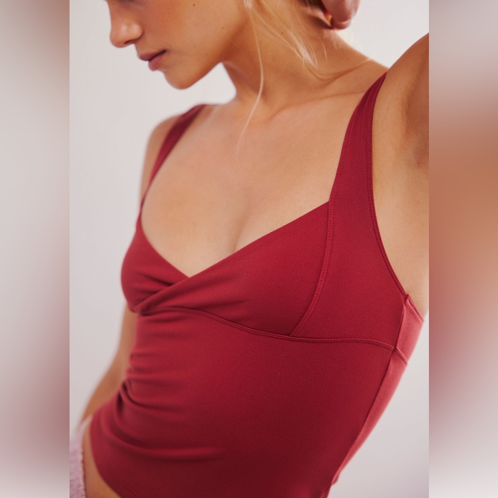 Free People Red Twist Front Tank Top